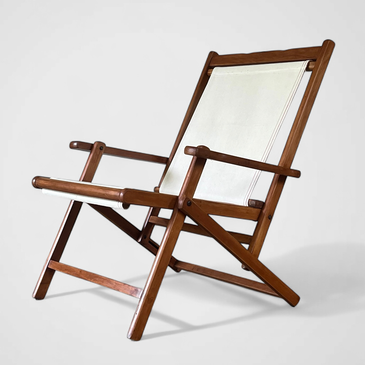 REFURBISHED LOW CANAVAS FOLDING CHAIR